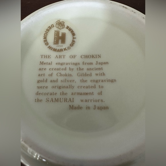 The Art Of Chokin Jewelry Dish 24k Gold Trim W/Butterfly &  Lillys. - Picture 7 of 7